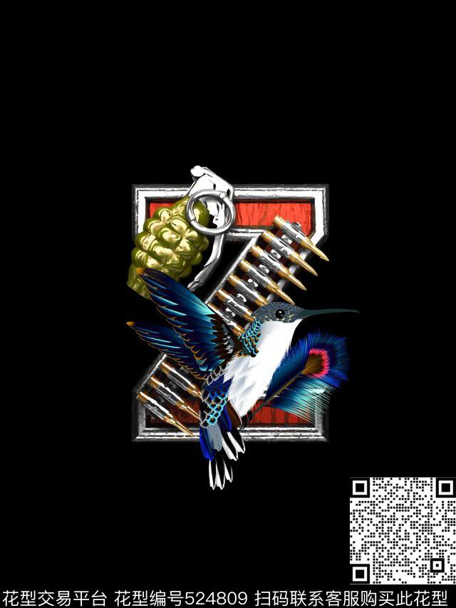 艺术纹理英文字母手榴弹子弹数码印花华亿平台下载（图片编号: 524809） - 瓦栏（Walan）