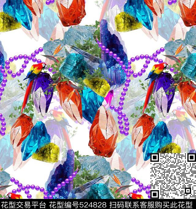 休闲钻石动物花卉石头数码印花华亿平台下载（图片编号: 524828） - 瓦栏（Walan）