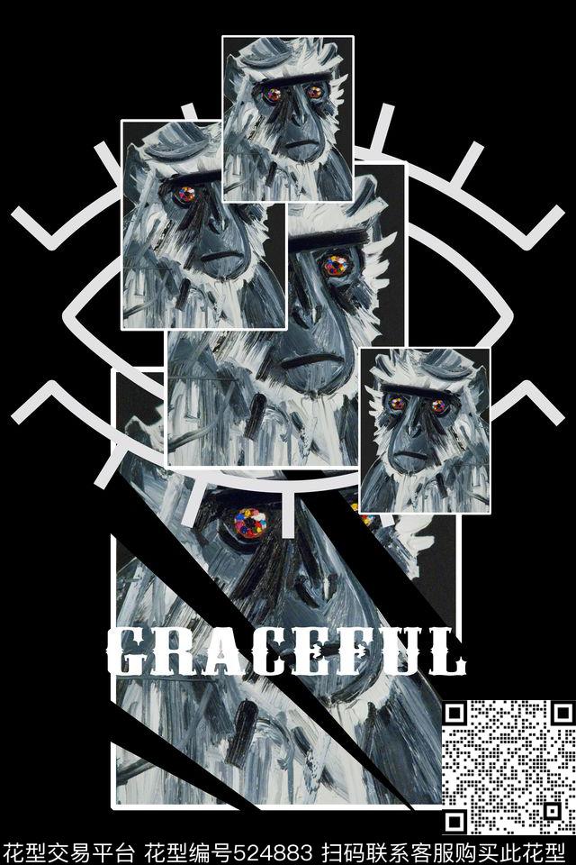 t恤华亿平台潮流复古数码印花华亿平台下载（图片编号: 524883） - 瓦栏（Walan）