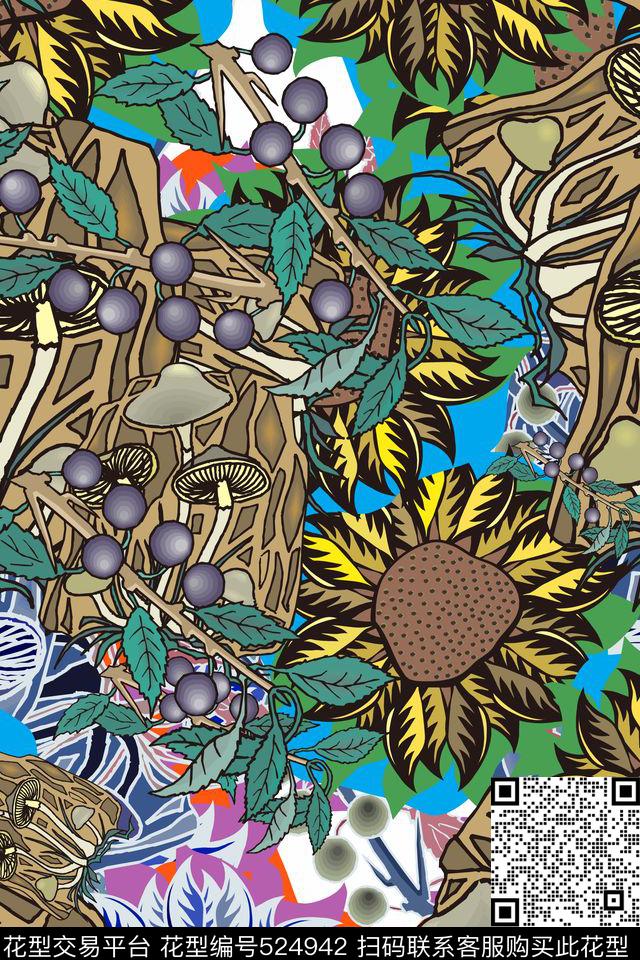 民族风花卉女装传统印花华亿平台下载（图片编号: 524942） - 瓦栏（Walan）