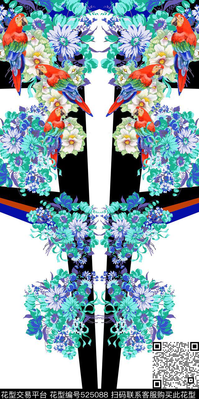 休闲定位花卉数码印花华亿平台下载（图片编号: 525088） - 瓦栏（Walan）