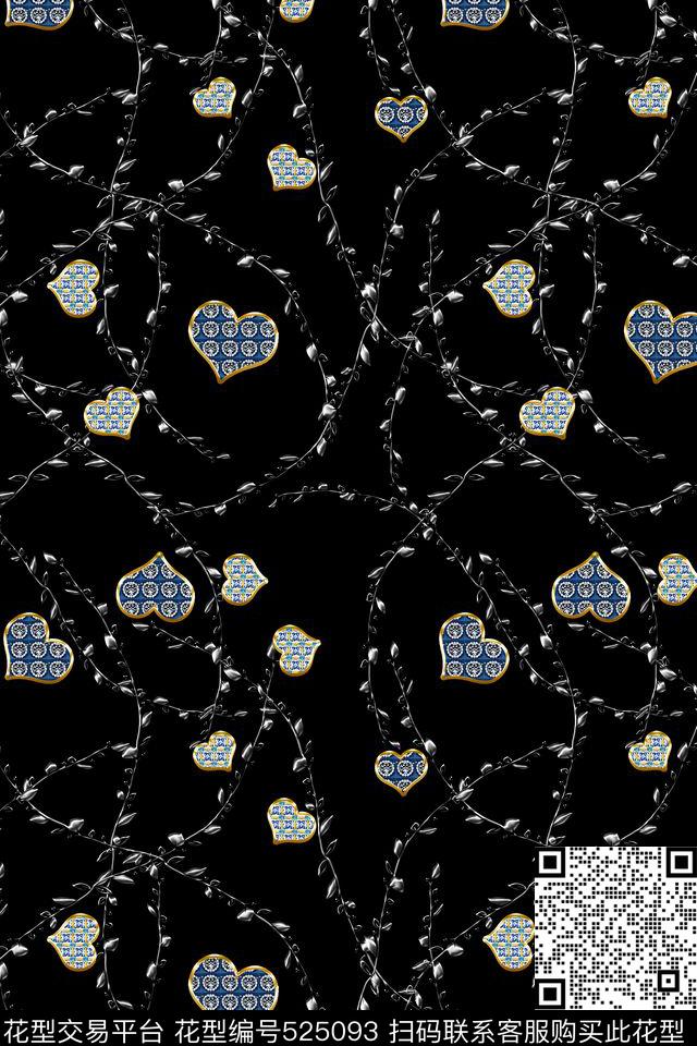 创意高贵花卉数码印花华亿平台下载（图片编号: 525093） - 瓦栏（Walan）