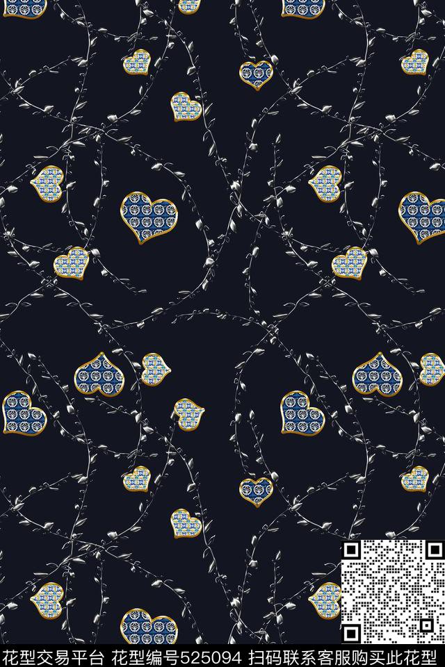 创意高贵花卉数码印花华亿平台下载（图片编号: 525094） - 瓦栏（Walan）