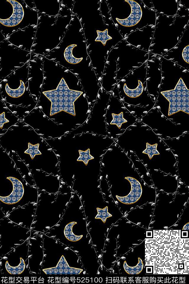 创意符号华丽数码印花华亿平台下载（图片编号: 525100） - 瓦栏（Walan）