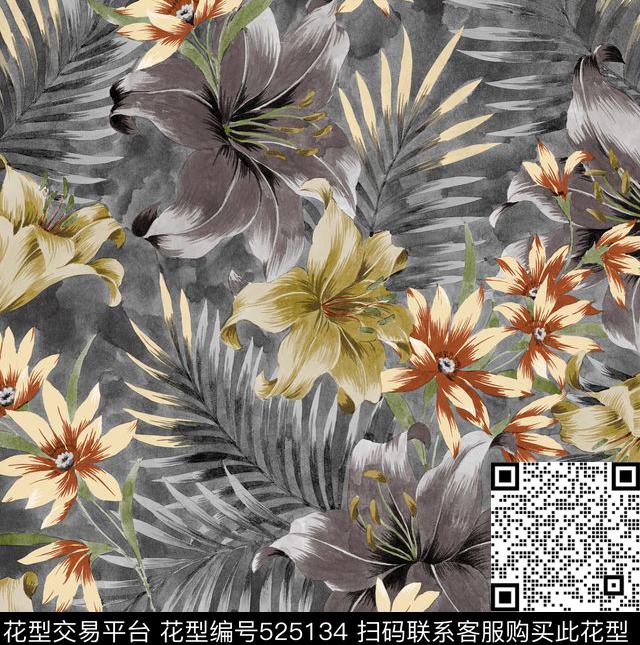 窗帘服装复古数码印花华亿平台下载（图片编号: 525134） - 瓦栏（Walan）