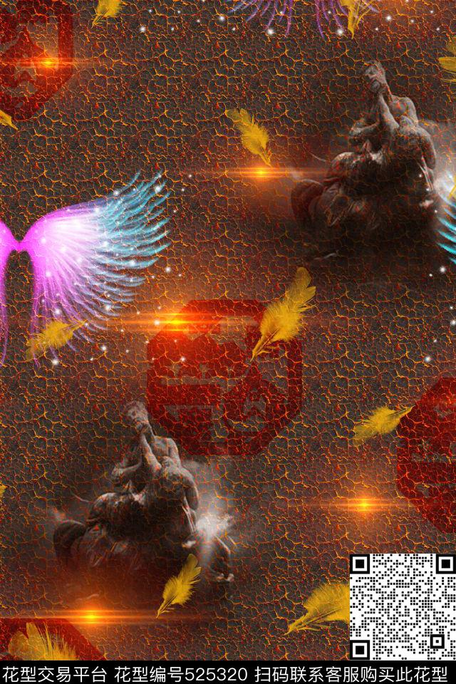 羽毛翅膀梦魇数码印花华亿平台下载（图片编号: 525320） - 瓦栏（Walan）