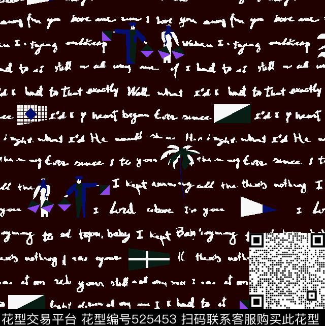 大牌时尚手写母字传统印花华亿平台下载（图片编号: 525453） - 瓦栏（Walan）