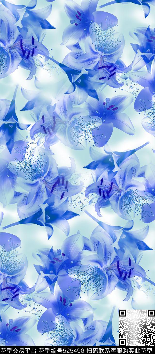 花卉家纺丝巾数码印花华亿平台下载（图片编号: 525496） - 瓦栏（Walan）