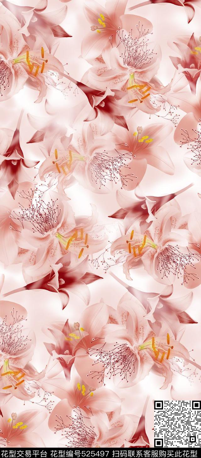 花卉家纺丝巾数码印花华亿平台下载（图片编号: 525497） - 瓦栏（Walan）