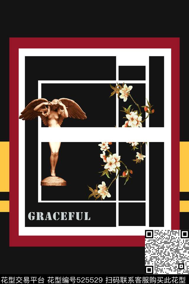 t恤华亿平台定位几何数码印花华亿平台下载（图片编号: 525529） - 瓦栏（Walan）