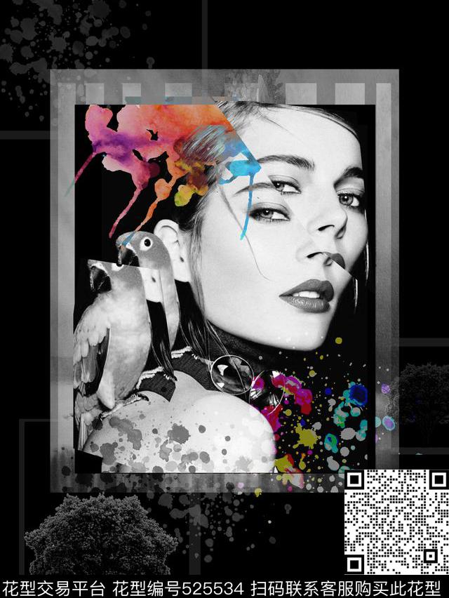 抽象切割线条数码印花华亿平台下载（图片编号: 525534） - 瓦栏（Walan）