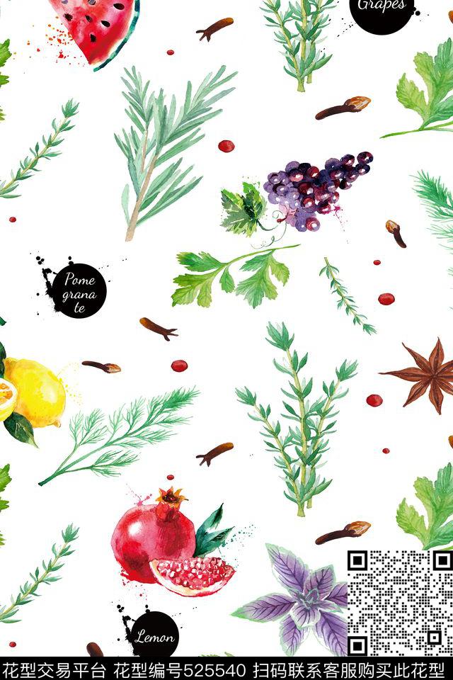 卡通流行时尚花卉数码印花华亿平台下载（图片编号: 525540） - 瓦栏（Walan）