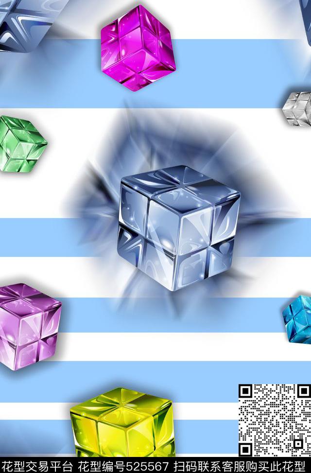 潮流立体时尚数码印花华亿平台下载（图片编号: 525567） - 瓦栏（Walan）