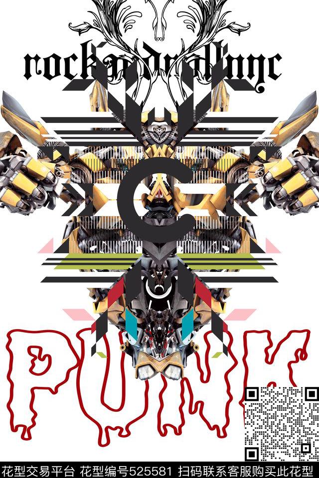 潮流复古变形金刚数码印花华亿平台下载（图片编号: 525581） - 瓦栏（Walan）