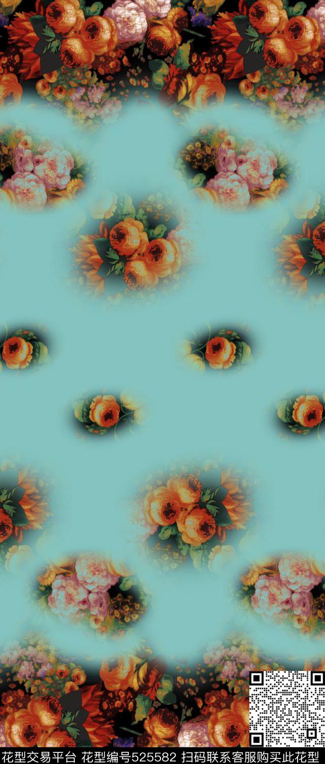 双边定位时尚数码华亿平台数码花数码印花华亿平台下载（图片编号: 525582） - 瓦栏（Walan）