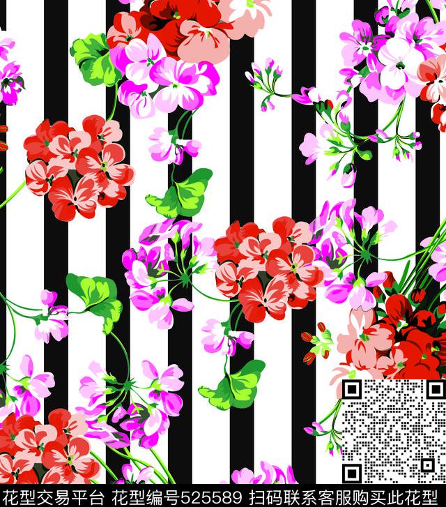 花卉潮流时尚大牌手绘碎花传统印花华亿平台下载（图片编号: 525589） - 瓦栏（Walan）