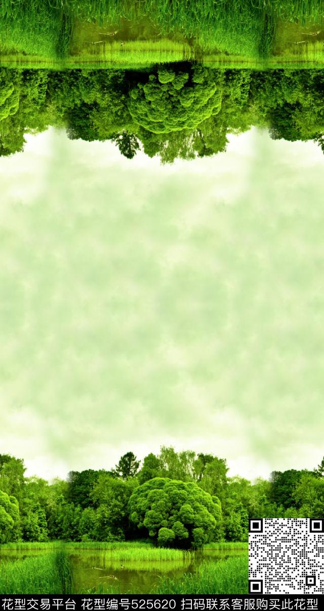 双边定位数码山水花数码花数码印花华亿平台下载（图片编号: 525620） - 瓦栏（Walan）