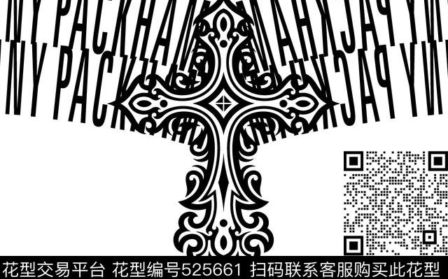 十字架时尚字母传统印花华亿平台下载（图片编号: 525661） - 瓦栏（Walan）