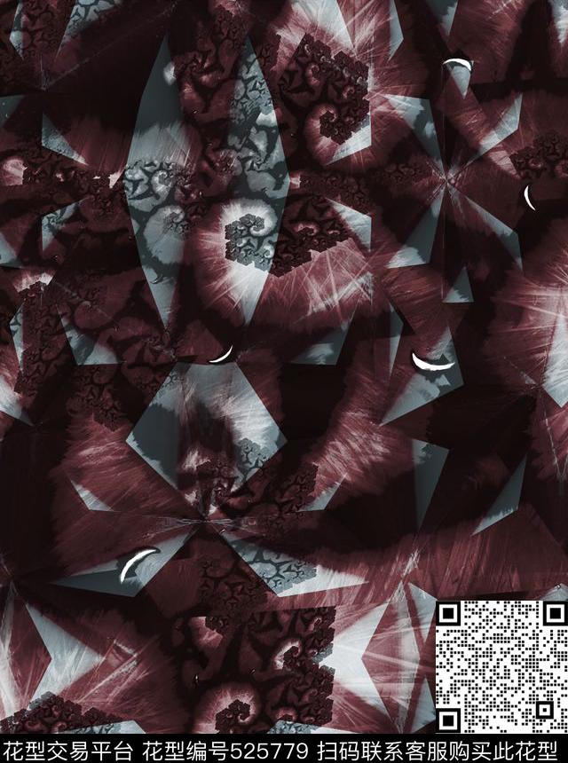 抽象山石纹理几何数码印花华亿平台下载（图片编号: 525779） - 瓦栏（Walan）