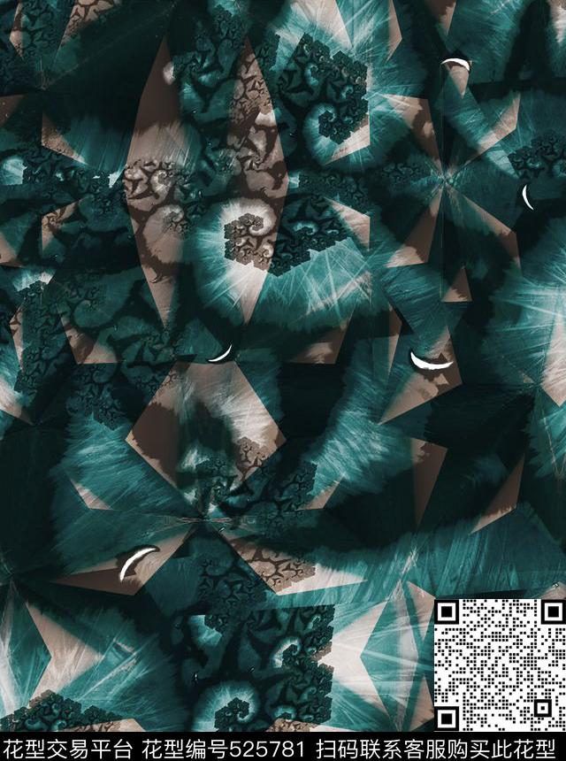 抽象山石纹理几何数码印花华亿平台下载（图片编号: 525781） - 瓦栏（Walan）