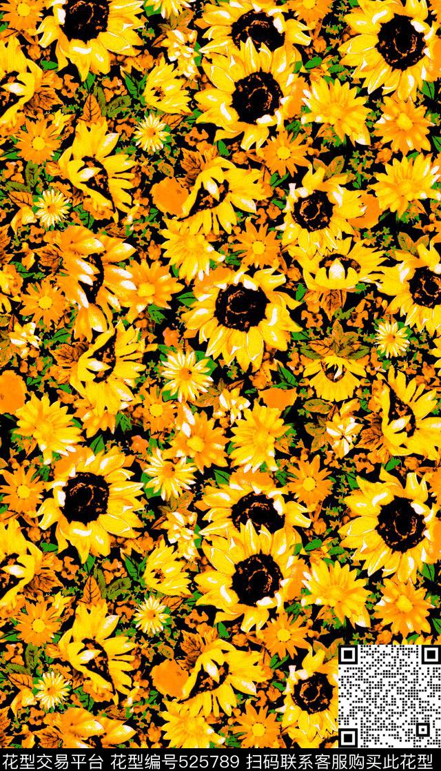 服装复古花卉数码印花华亿平台下载（图片编号: 525789） - 瓦栏（Walan）