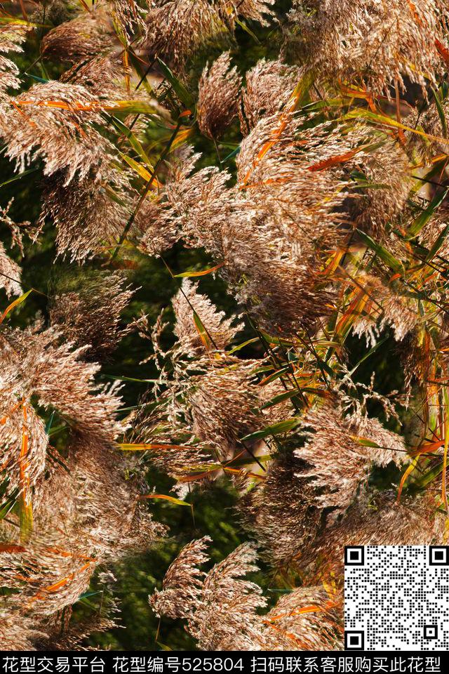 时尚3D植物数码印花华亿平台下载（图片编号: 525804） - 瓦栏（Walan）