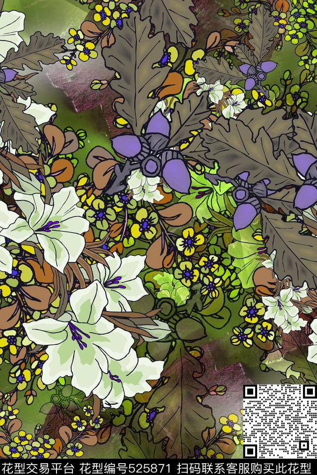 花卉民族风女装数码印花华亿平台下载（图片编号: 525871） - 瓦栏（Walan）