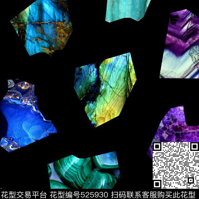 原创彩色自然岩石纹理数码印花华亿平台下载（图片编号: 525930） - 瓦栏（Walan）