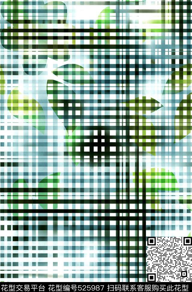 格子花纹几何数码印花华亿平台下载（图片编号: 525987） - 瓦栏（Walan）