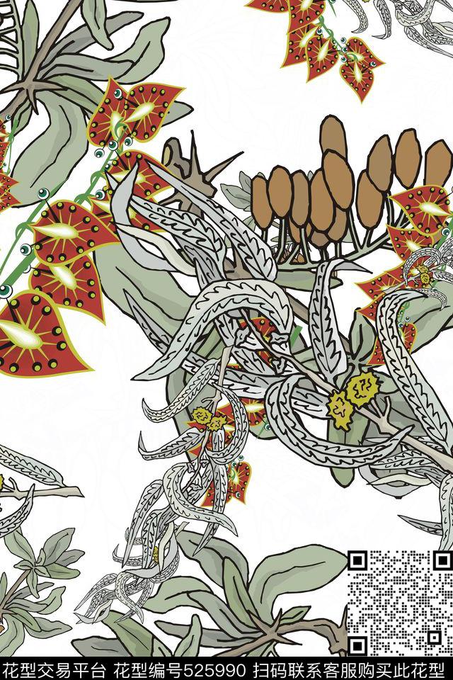 衬衣复古华亿平台花卉连衣裙时尚欧美风流行花卉传统印花华亿平台下载（图片编号: 525990） - 瓦栏（Walan）