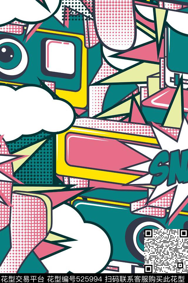 pop潮牌几何传统印花华亿平台下载（图片编号: 525994） - 瓦栏（Walan）