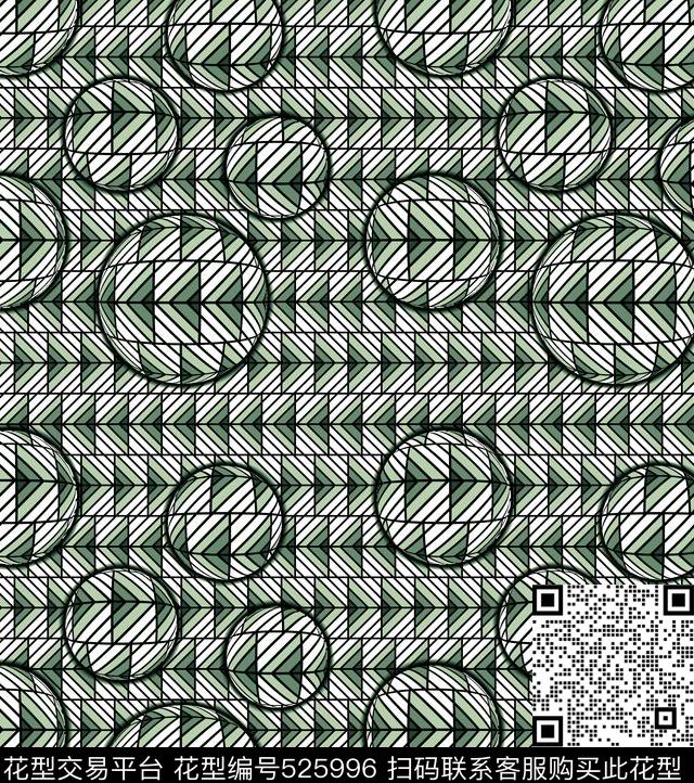 几何格子波点传统印花华亿平台下载（图片编号: 525996） - 瓦栏（Walan）