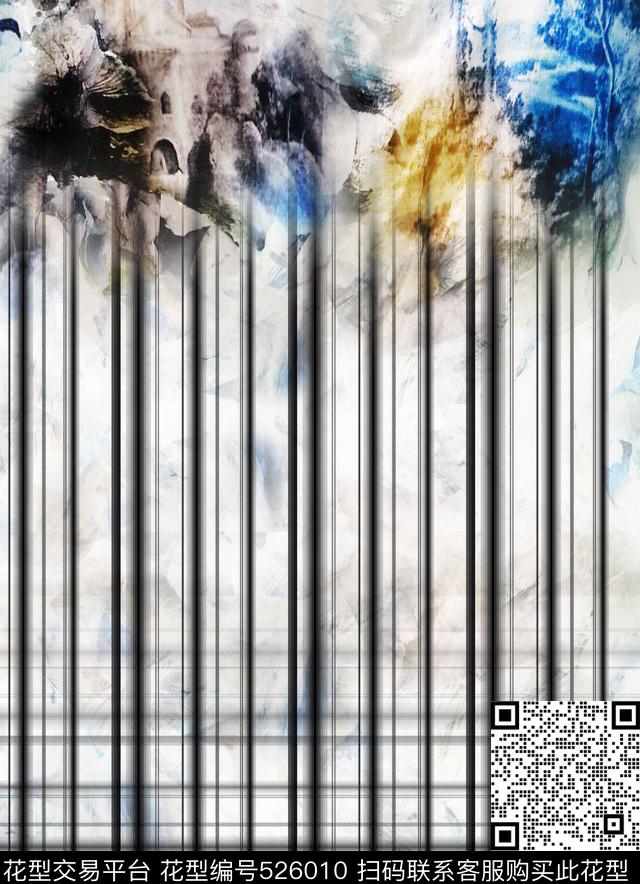 几何格子定位花传统印花华亿平台下载（图片编号: 526010） - 瓦栏（Walan）