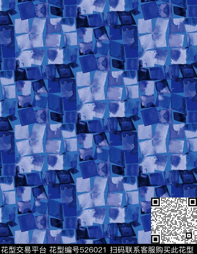 水彩几何服装数码印花华亿平台下载（图片编号: 526021） - 瓦栏（Walan）