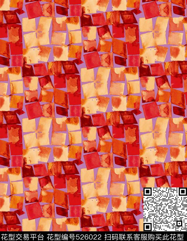 水彩几何服装数码印花华亿平台下载（图片编号: 526022） - 瓦栏（Walan）