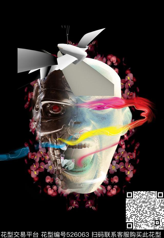 T恤卫衣数码印花潮流时尚抽象人物数码印花华亿平台下载（图片编号: 526063） - 瓦栏（Walan）