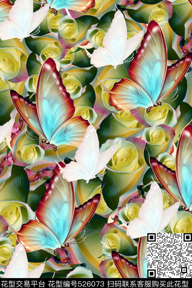 创意服装面料创意设计图案花卉数码印花华亿平台下载（图片编号: 526073） - 瓦栏（Walan）