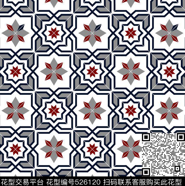 几何格子碎花传统印花华亿平台下载（图片编号: 526120） - 瓦栏（Walan）