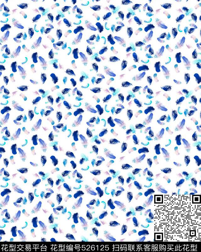 几何羽毛碎花传统印花华亿平台下载（图片编号: 526125） - 瓦栏（Walan）