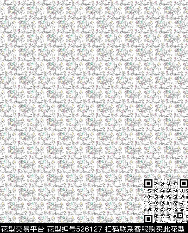 几何英文人物传统印花华亿平台下载（图片编号: 526127） - 瓦栏（Walan）