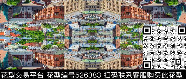 简约建筑时尚数码印花华亿平台下载（图片编号: 526383） - 瓦栏（Walan）