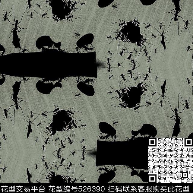 潮流抽象蚂蚁传统印花华亿平台下载（图片编号: 526390） - 瓦栏（Walan）