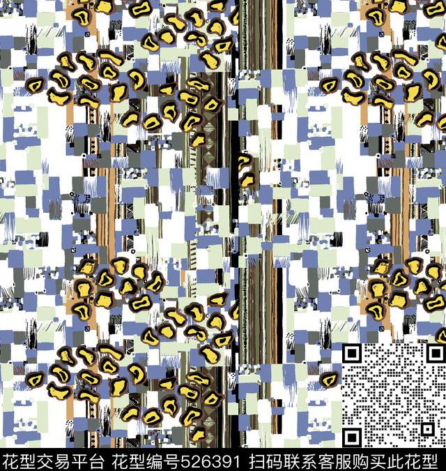 几何线条格子传统印花华亿平台下载（图片编号: 526391） - 瓦栏（Walan）