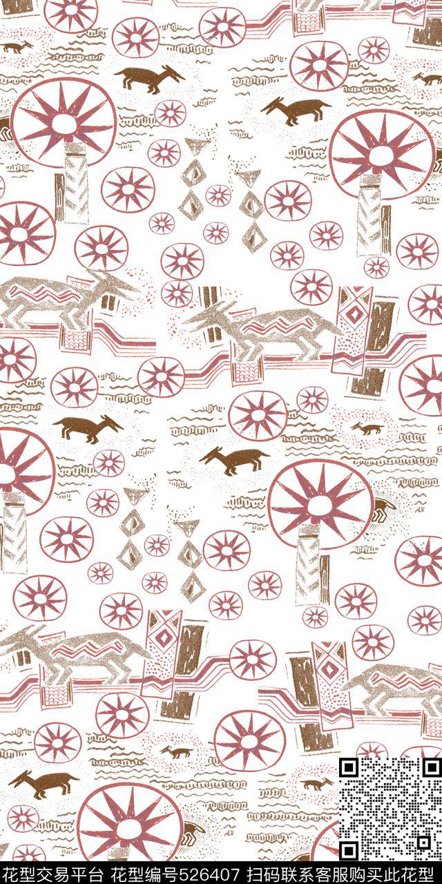 几何线条格子传统印花华亿平台下载（图片编号: 526407） - 瓦栏（Walan）