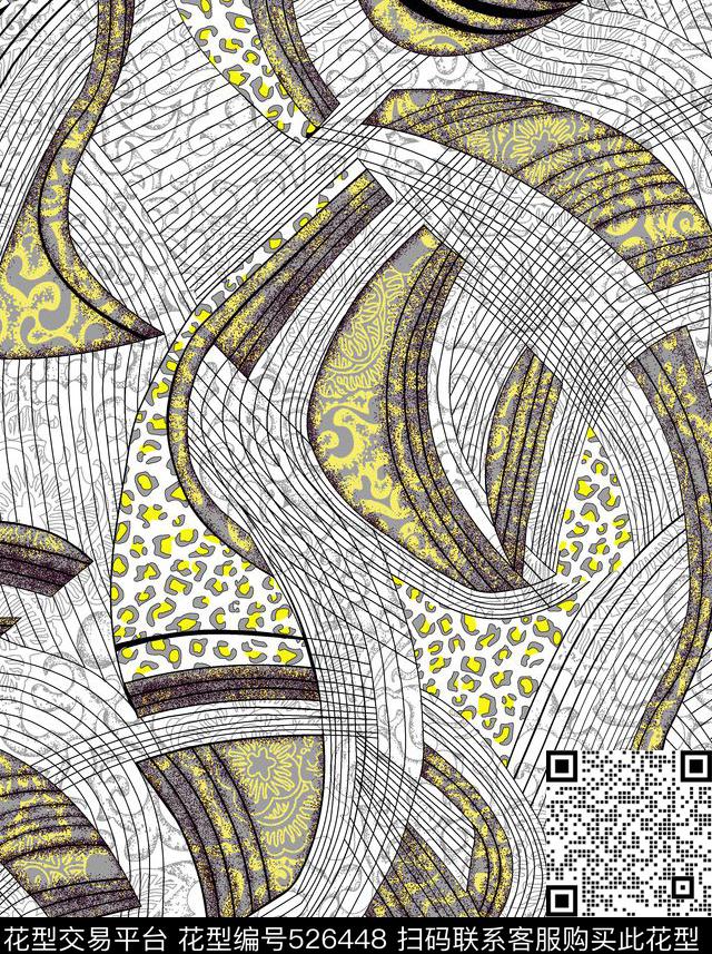 几何线条格子传统印花华亿平台下载（图片编号: 526448） - 瓦栏（Walan）
