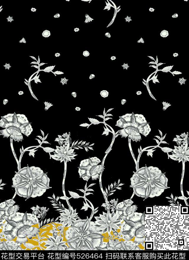 字母定位花扎染华亿平台传统印花华亿平台下载（图片编号: 526464） - 瓦栏（Walan）