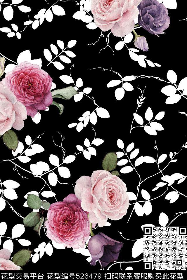 茶壶花卉牛仔纹数码印花华亿平台下载（图片编号: 526479） - 瓦栏（Walan）