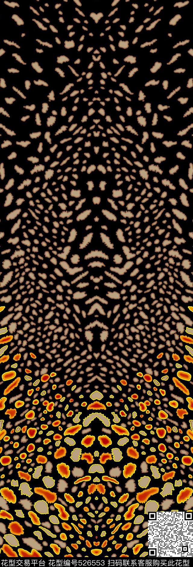 欧式豹纹定位花数码印花华亿平台下载（图片编号: 526553） - 瓦栏（Walan）