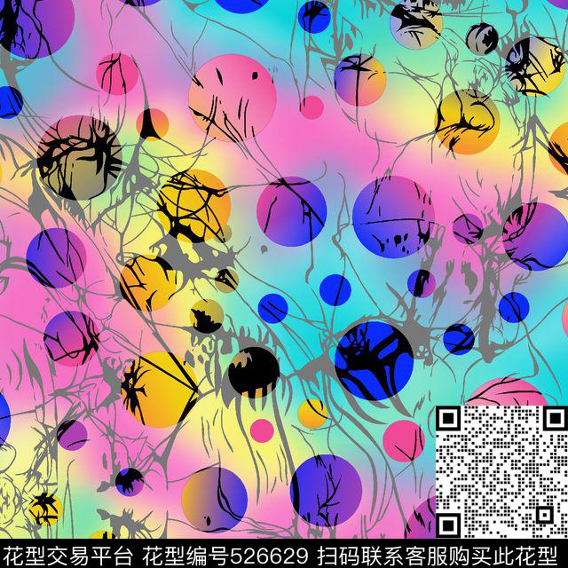 多色清晰几何类流行时尚数码印花华亿平台下载（图片编号: 526629） - 瓦栏（Walan）