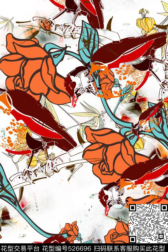 春夏季新华亿平台个性复古风衬衣复古华亿平台数码印花华亿平台下载（图片编号: 526696） - 瓦栏（Walan）